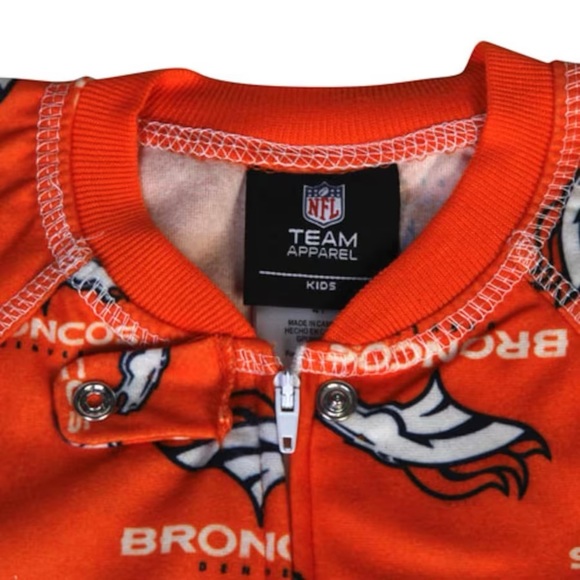 Nwt ✨ NFL Denver Broncos Newborn Full Zip Raglan Coverall - Orange 3-6 months - Picture 2 of 6